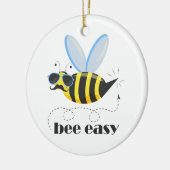Bienenfigur mit Schnurrbart-Sonnenbrille Bee Easy Keramik Ornament (Links)