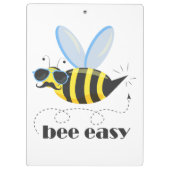 Bienenfigur mit Schnurrbart-Sonnenbrille Bee Easy Klemmbrett (Rückseite)