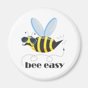 Bienenfigur mit Schnurrbart-Sonnenbrille Bee Easy Magnet