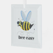 Bienenfigur mit Schnurrbart-Sonnenbrille Bee Easy Ornament Aus Glas (Vorderseite links)