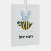 Bienenfigur mit Schnurrbart-Sonnenbrille Bee Easy Ornament Aus Glas (Vorderseite Rechts)