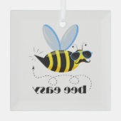 Bienenfigur mit Schnurrbart-Sonnenbrille Bee Easy Ornament Aus Glas (Rückseite)