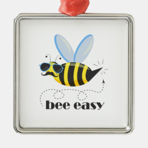 Bienenfigur mit Schnurrbart-Sonnenbrille Bee Easy Ornament Aus Metall