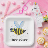 Bienenfigur mit Schnurrbart-Sonnenbrille Bee Easy Pappteller (Party)