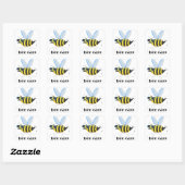 Bienenfigur mit Schnurrbart-Sonnenbrille Bee Easy Quadratischer Aufkleber (Blatt)