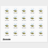 Bienenfigur mit Schnurrbart-Sonnenbrille Bee Easy Runder Aufkleber (Blatt)