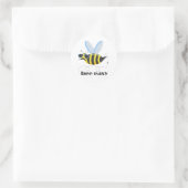 Bienenfigur mit Schnurrbart-Sonnenbrille Bee Easy Runder Aufkleber (Tasche)