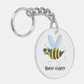 Bienenfigur mit Schnurrbart-Sonnenbrille Bee Easy Schlüsselanhänger (Vorderseite links)