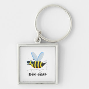 Bienenfigur mit Schnurrbart-Sonnenbrille Bee Easy Schlüsselanhänger