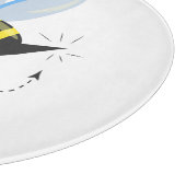 Bienenfigur mit Schnurrbart-Sonnenbrille Bee Easy Schneidebrett (Ecke)