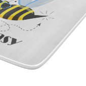 Bienenfigur mit Schnurrbart-Sonnenbrille Bee Easy Schneidebrett (Ecke)