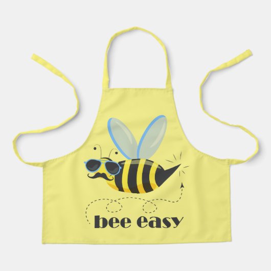 Bienenfigur mit Schnurrbart-Sonnenbrille Bee Easy Schürze (Vorderseite)