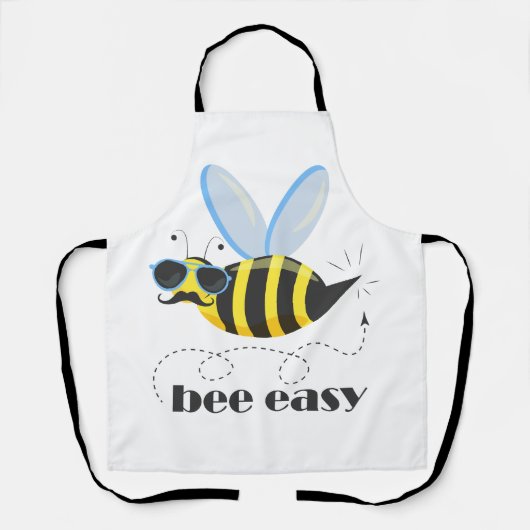 Bienenfigur mit Schnurrbart-Sonnenbrille Bee Easy Schürze (Vorderseite)