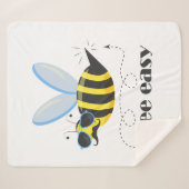 Bienenfigur mit Schnurrbart-Sonnenbrille Bee Easy Sherpadecke (Vorderseite (Horizontal))