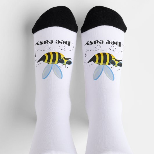 Bienenfigur mit Schnurrbart-Sonnenbrille Bee Easy Socken (Oben)