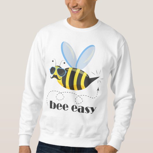 Bienenfigur mit Schnurrbart-Sonnenbrille Bee Easy Sweatshirt (Vorderseite)