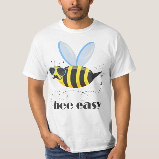 Bienenfigur mit Schnurrbart-Sonnenbrille Bee Easy T-Shirt (Vorderseite)