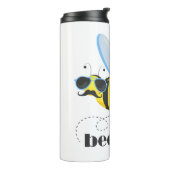 Bienenfigur mit Schnurrbart-Sonnenbrille Bee Easy Thermosbecher (Nach links gedreht)