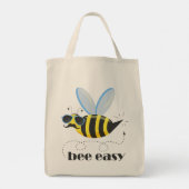Bienenfigur mit Schnurrbart-Sonnenbrille Bee Easy Tragetasche (Rückseite)