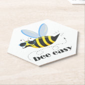 Bienenfigur mit Schnurrbart-Sonnenbrille Bee Easy Untersetzer (angewinkelt)