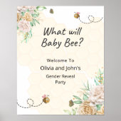 Bienenflorale Honigwaben - Gender-Zeichen Poster (Vorne)