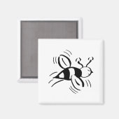 Bienenfrei - Schwarz und Weiß durch Cussdum Design Magnet (Vorderseite/Rückseite)