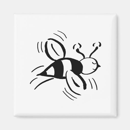 Bienenfrei - Schwarz und Weiß durch Cussdum Design Magnet (Vorne)
