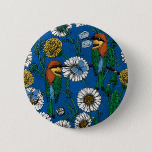 Bienenfresser auf Blau Button