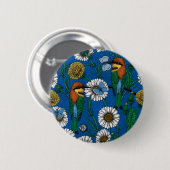 Bienenfresser auf Blau Button (Vorne & Hinten)