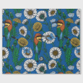 Bienenfresser auf blau geschenkpapier (Flach)