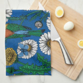 Bienenfresser auf blau geschirrtuch (Viertel Falte)