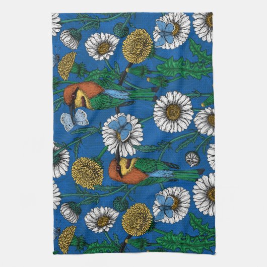 Bienenfresser auf blau geschirrtuch (Vertikal)