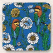 Bienenfresser auf blau getränkeuntersetzer (Vorderseite)