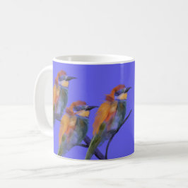 Bienenfresser auf blau kaffeetasse