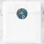 Bienenfresser auf blau runder aufkleber (Tasche)