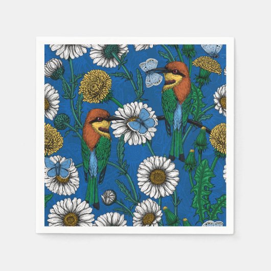 Bienenfresser auf blau serviette (Vorderseite)