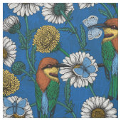 Bienenfresser auf blau stoff (Muster)