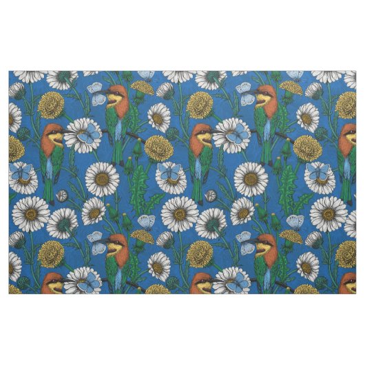 Bienenfresser auf blau stoff (Fat Quarter (45,7 x 55,9 cm))