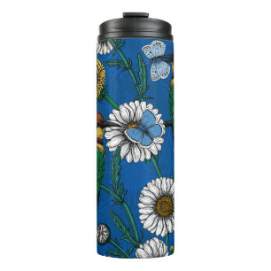 Bienenfresser auf blau thermosbecher
