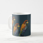 Bienenfresser auf dunklem aquamarin kaffeetasse (Vorderseite Links)