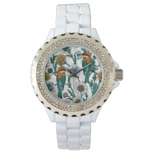 Bienenfresser, blaue Schmetterlinge und Gänse auf  Armbanduhr