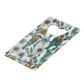 Bienenfresser, blaue Schmetterlinge und Gänse auf  Geldbeutel Flaschenöffner (Vorderseite Schrägansicht)