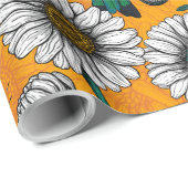 Bienenfresser, blaue Schmetterlinge und Gänse auf Geschenkpapier (Rolleneckpunkt)