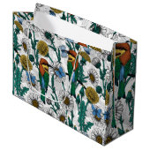 Bienenfresser, blaue Schmetterlinge und Gänse auf  Große Geschenktüte (Vorderseite Schrägansicht)