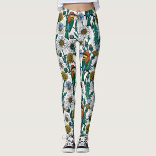 Bienenfresser, blaue Schmetterlinge und Gänse auf Leggings