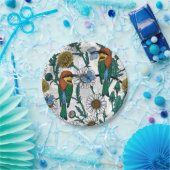 Bienenfresser, blaue Schmetterlinge und Gänse auf  Pappteller (Party)