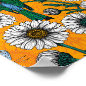 Bienenfresser, blaue Schmetterlinge und Gänse auf  Poster (Ecke)