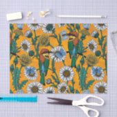 Bienenfresser, blaue Schmetterlinge und Gänse auf Seidenpapier (Handwerk)