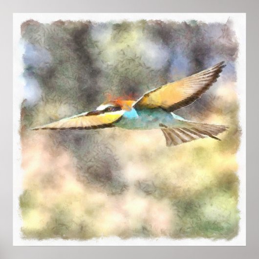 Bienenfresser im Flug Poster (Vorne)
