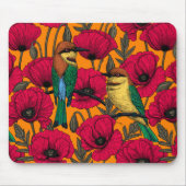 Bienenfresser und -mohn auf Orange Mousepad (Vorne)